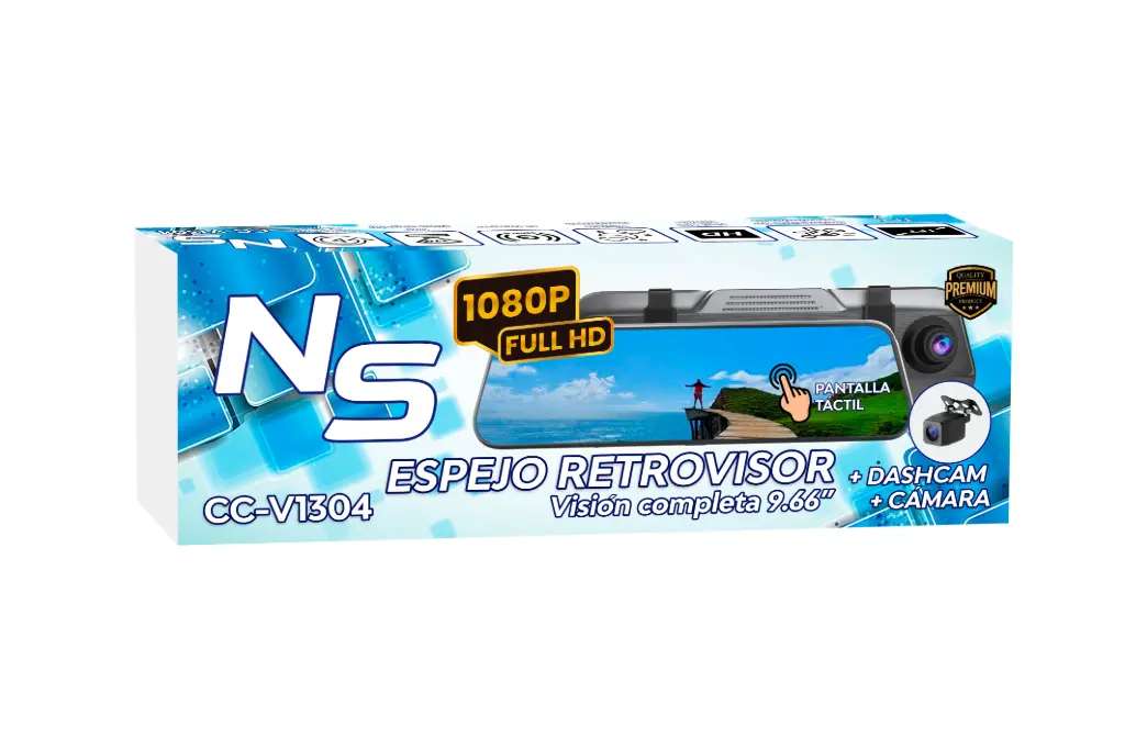 [CC-V1304] ESPEJO RETOVISOR FULL HD PREMIUM NS